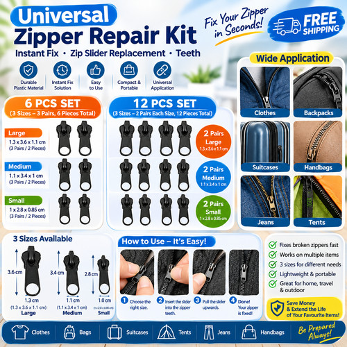 Universal zipper repair kit - universal,